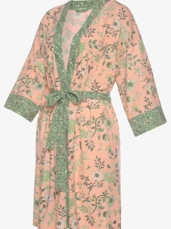 Kimono peignoir fantaisie avec imprimé floral