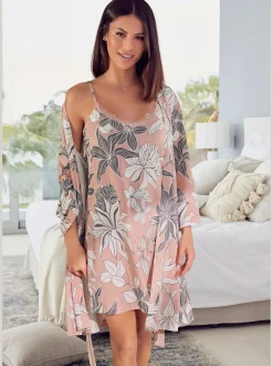 Kimono court à imprimé floral