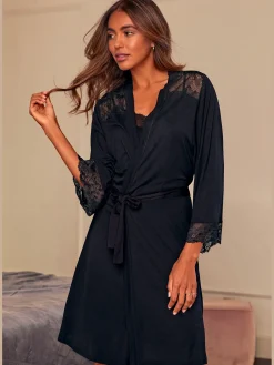 Kimono séduisant avec ceinture à nouer