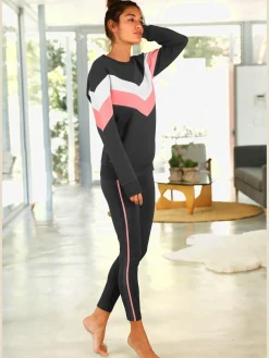 Legging avec rayures latérales contrastées
