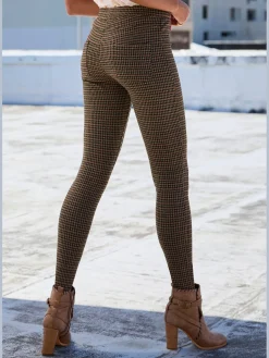 Legging brillant à carreaux
