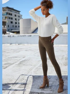 Legging brillant à carreaux