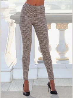 Legging caleçon ajouré à petits carreaux pepita