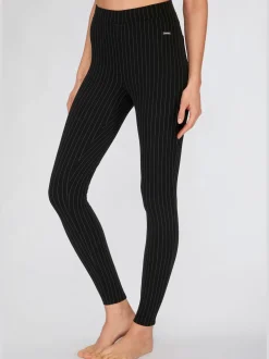 Legging caleçon extensible à fines rayures