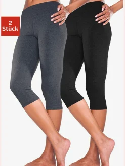 Legging corsaire lot de 2 leggings basiques, longueur 3/4