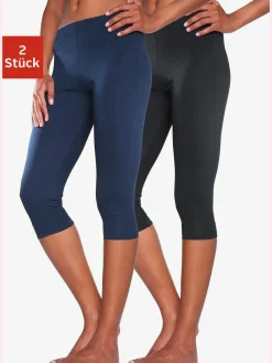 Legging corsaire lot de 2 leggings basiques, longueur 3/4