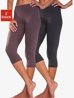 Legging corsaire lot de 2 leggings basiques, longueur 3/4