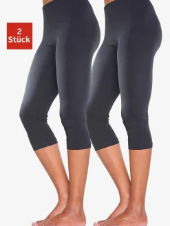 Legging corsaire lot de 2 leggings basiques, longueur 3/4