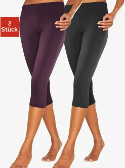 Legging corsaire lot de 2 leggings basiques, longueur 3/4