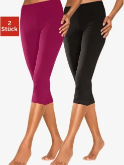Legging corsaire lot de 2 leggings basiques, longueur 3/4
