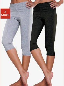 Legging corsaire lot de 2 leggings basiques, longueur 3/4