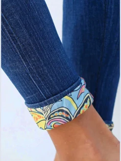 Legging en jean jegging sans coutures à l'aspect jean imprimé