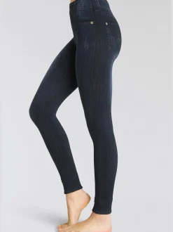 Legging en jean jegging sans coutures à l'aspect jean imprimé