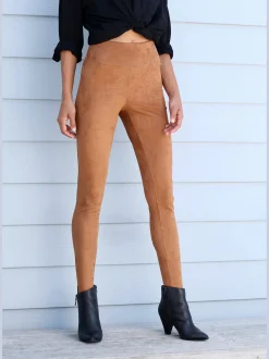 Legging imitation cuir velours