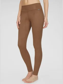 Legging imitation cuir velours