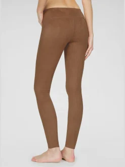 Legging imitation cuir velours