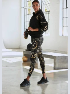 Leggings technique caleçon d'extérieur au motif abstrait