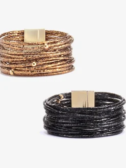 Lot de 2 bracelets magnétiques à plusieurs rangées