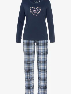 Lot de 2 pyjamas au motif fleuri et à carreaux