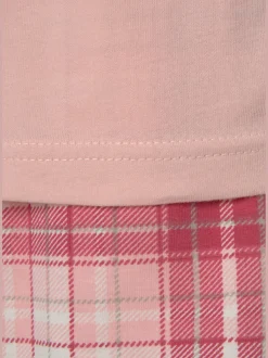 Lot de 2 pyjamas au motif fleuri et à carreaux