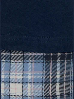 Lot de 2 pyjamas au motif fleuri et à carreaux