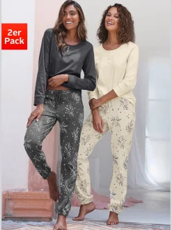 Lot de 2 pyjamas avec imprimé branches florales