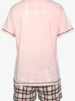 Lot de 2 pyjamas courts avec imprimé devant et short à carreaux