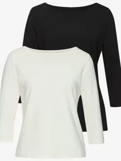 Lot de 2 t-shirts lascana aux manches 3/4