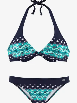 Maillot de bain à armatures motif à losanges tendance