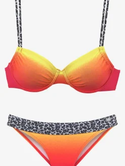 Maillot de bain à armatures aspect batik mode, détails tendance. imprimé léopard