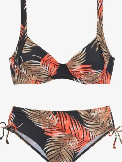 Maillot de bain à armatures imprimé feuilles