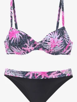 Maillot de bain à armatures « imprimé, effet de couleur différent pour chaque pièce »