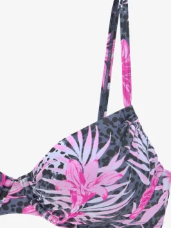 Maillot de bain à armatures « imprimé, effet de couleur différent pour chaque pièce »
