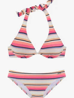 Maillot de bain à armatures motif rayé tendance