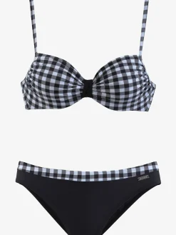 Maillot de bain à armatures motif à carreaux tendance