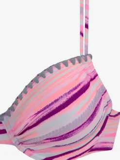Maillot de bain à armatures design rayé coloré
