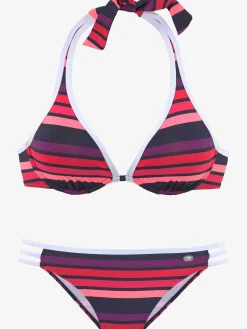Maillot de bain à armatures motif rayé tendance