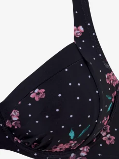 Maillot de bain à armatures motif tendance avec fleurs et pois