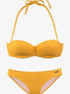 Maillot de bain bandeau à armatures matière structurée tendance