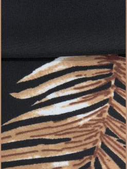 Maillot de bain bandeau à armatures imprimé feuilles