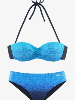 Maillot de bain bandeau à armatures look graphique