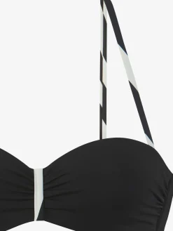 Maillot de bain bandeau à armatures style uni moderne avec détails contrastés