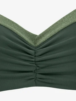 Maillot de bain bandeau à armatures empiècements brillants