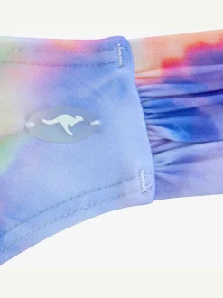 Maillot de bain bandeau à armatures imprimé, effet de couleur différent pour chaque pièce