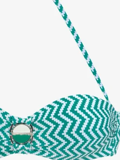 Maillot de bain bandeau à armatures motif zigzag tendance