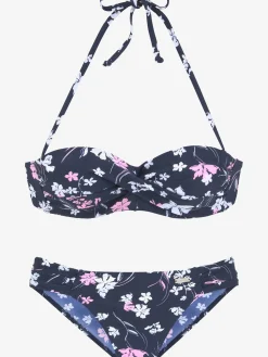 Maillot de bain bandeau à armatures superbe imprimé floral