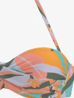 Maillot de bain bandeau à armatures imprimé abstrait