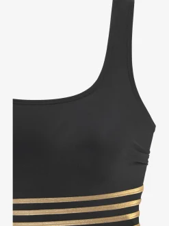 Maillot de bain couleur unie avec détails couleur or