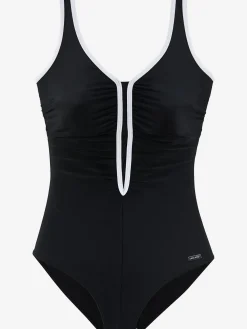 Maillot de bain coupe sportive avec passepoil contrasté