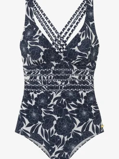 Maillot de bain imprimé floral tendance contrasté